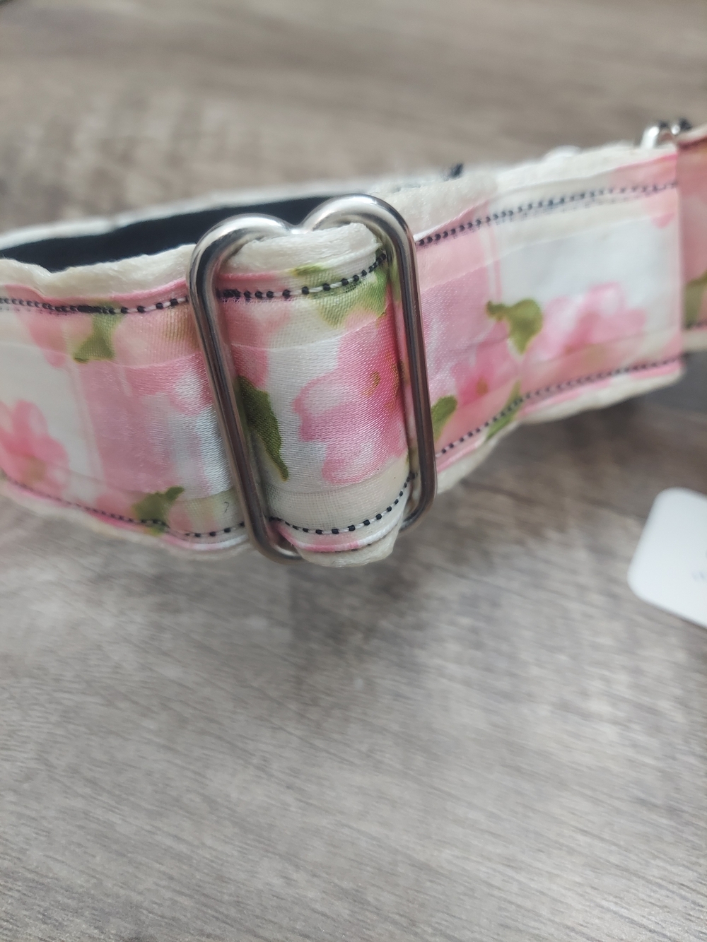 Custom Martingale Dog Collar 1.5" Pink White Watercolor Floral Whippet 15" - Picture 6 of 7